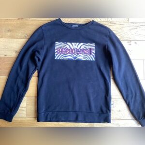 Roberto Cavalli Black and Purple Crewneck Sweatershit
